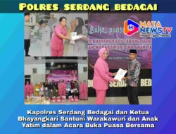 Kapolres Serdang Bedagai dan Ketua Bhayangkari Santuni Warakawuri dan Anak Yatim dalam Acara Buka Puasa Bersama