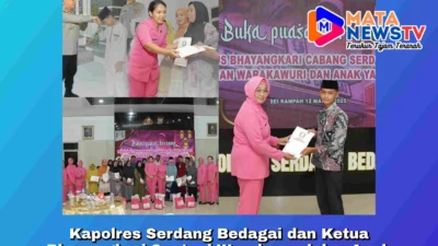 Kapolres Serdang Bedagai dan Ketua Bhayangkari Santuni Warakawuri dan Anak Yatim dalam Acara Buka Puasa Bersama