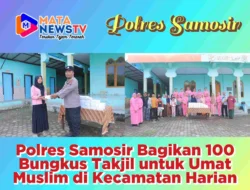 Polres Samosir Bagikan 100 Bungkus Takjil untuk Umat Muslim di Kecamatan Harian