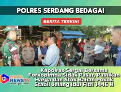 Kapolres Sergai Bersama Forkopimda Sidak Pasar, Pastikan Harga dan Stok Bahan Pokok Stabil Jelang Idul Fitri 1446 H