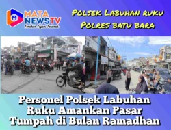 Personel Polsek Labuhan Ruku Amankan Pasar Tumpah di Bulan Ramadhan