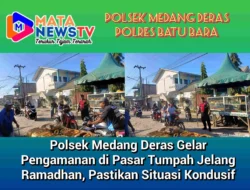 Polsek Medang Deras Gelar Pengamanan di Pasar Tumpah Jelang Ramadhan, Pastikan Situasi Kondusif