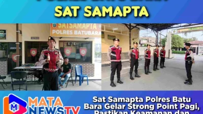 Sat Samapta Polres Batu Bara Gelar Strong Point Pagi, Pastikan Keamanan dan Kelancaran Lalu Lintas,