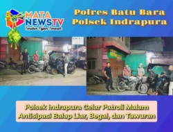 Polsek Indrapura Gelar Patroli Malam Antisipasi Balap Liar, Begal, dan Tawuran