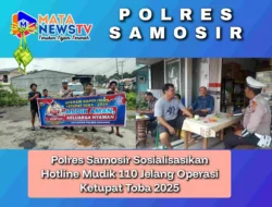 Polres Samosir Sosialisasikan Hotline Mudik 110 Jelang Operasi Ketupat Toba 2025