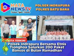 Polsek Indrapura Bersama Etnis Tionghoa Salurkan 200 Paket Bansos di Bulan Ramadhan