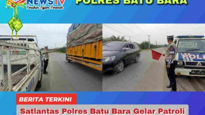 Satlantas Polres Batu Bara Gelar Patroli Kibas Bendera, Pastikan Keamanan dan Kelancaran Lalu Lintas
