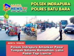 Polsek Indrapura Amankan Pasar Tumpah Selama Ramadhan, Lalin Padat Tapi Lancar