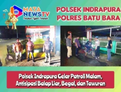 Polsek Indrapura Gelar Patroli Malam, Antisipasi Balap Liar, Begal, dan Tawuran