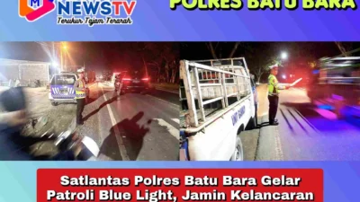 Satlantas Polres Batu Bara Gelar Patroli Blue Light, Jamin Kelancaran Lalu Lintas Selama Tarawih