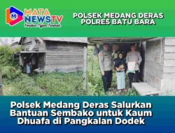 Polsek Medang Deras Salurkan Bantuan Sembako untuk Kaum Dhuafa di Pangkalan Dodek