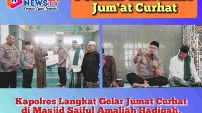 Kapolres Langkat Gelar Jumat Curhat di Masjid Saiful Amaliah Hadigah, Bahas Isu Kamtibmas dan Narkoba
