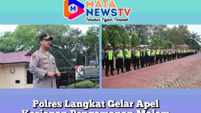 Polres Langkat Gelar Apel Kesiapan Pengamanan Malam Takbiran dan Salat Idulfitri 1446 H