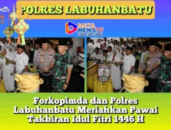Forkopimda dan Polres Labuhanbatu Meriahkan Pawai Takbiran Idul Fitri 1446 H