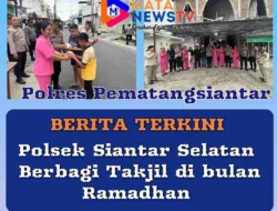 Polsek Siantar Selatan dan Bhayangkari Ranting Berbagi Takjil untuk Masyarakat Jelang Buka Puasa