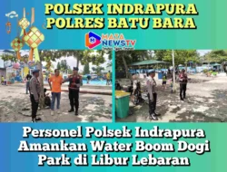 Personel Polsek Indrapura Amankan Water Boom Dogi Park di Libur Lebaran
