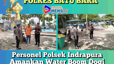 Personel Polsek Indrapura Amankan Water Boom Dogi Park di Libur Lebaran