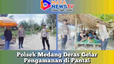 Polsek Medang Deras Gelar Pengamanan di Pantai Sujono Saat Libur Lebaran