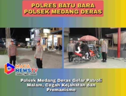 Polsek Medang Deras Gelar Patroli Malam, Cegah Kejahatan dan Premanisme