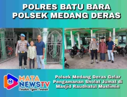 Polsek Medang Deras Gelar Pengamanan Sholat Jumat di Masjid Raudhatul Muslimin