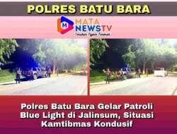 Polres Batu Bara Gelar Patroli Blue Light di Jalinsum, Situasi Kamtibmas Kondusif