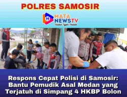 Respons Cepat Polisi di Samosir: Bantu Pemudik Asal Medan yang Terjatuh di Simpang 4 HKBP Bolon