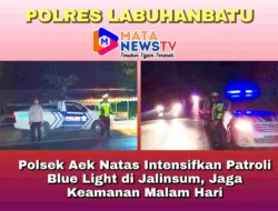 Polsek Aek Natas Intensifkan Patroli Blue Light di Jalinsum, Jaga Keamanan Malam Hari,