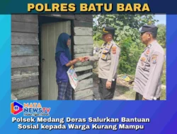 Polsek Medang Deras Salurkan Bantuan Sosial kepada Warga Kurang Mampu