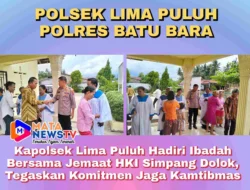 Kapolsek Lima Puluh Hadiri Ibadah Bersama Jemaat HKI Simpang Dolok, Tegaskan Komitmen Jaga Kamtibmas