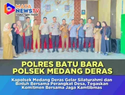 Kapolsek Medang Deras Gelar Silaturahmi dan Binluh Bersama Perangkat Desa, Tegaskan Komitmen Bersama Jaga Kamtibmas