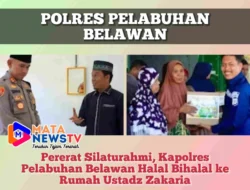 Pererat Silaturahmi, Kapolres Pelabuhan Belawan Halal Bihalal ke Rumah Ustadz Zakaria