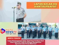 Lapas Rantauprapat Gelar Apel Pagi Perdana Usai Libur Idul Fitri 1446 H, Kalapas Sampaikan Apresiasi dan Pesan Motivasi