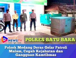 Polsek Medang Deras Gelar Patroli Malam, Cegah Kejahatan dan Gangguan Kamtibmas