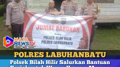 Polsek Bilah Hilir Salurkan Bantuan Sosial untuk Warga Kurang Mampu di Negeri Lama