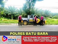 Patroli Mobile Sat Samapta Polres Batu Bara Jaga Kamtibmas, Warga Dihimbau Aktif Lapor Gangguan