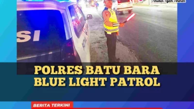 Polres Batu Bara Gelar Patroli Blue Light di Titik Rawan Laka dan Kemacetan