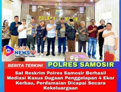 Sat Reskrim Polres Samosir Berhasil Mediasi Kasus Dugaan Penggelapan 4 Ekor Kerbau, Perdamaian Dicapai Secara Kekeluargaan