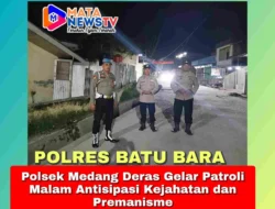 Polsek Medang Deras Gelar Patroli Malam Antisipasi Kejahatan dan Premanisme