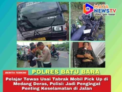 Pelajar Tewas Usai Tabrak Mobil Pick Up di Medang Deras, Polisi: Jadi Pengingat Penting Keselamatan di Jalan