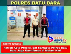 Patroli Kota Presisi, Sat Samapta Polres Batu Bara Jaga Kamtibmas di Malam Hari