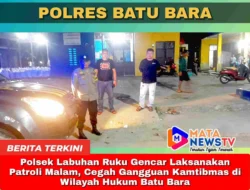 Polsek Labuhan Ruku Gencar Laksanakan Patroli Malam, Cegah Gangguan Kamtibmas di Wilayah Hukum Batu Bara