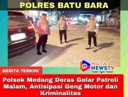 Polsek Medang Deras Gelar Patroli Malam, Antisipasi Geng Motor dan Kriminalitas