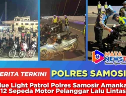 Blue Light Patrol Polres Samosir Amankan 12 Sepeda Motor Pelanggar Lalu Lintas