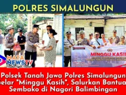 Polsek Tanah Jawa Polres Simalungun Gelar “Minggu Kasih”, Salurkan Bantuan Sembako di Nagori Balimbingan