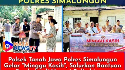 Polsek Tanah Jawa Polres Simalungun Gelar “Minggu Kasih”, Salurkan Bantuan Sembako di Nagori Balimbingan