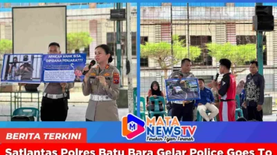 Satlantas Polres Batu Bara Gelar Police Goes To School di SMK T. Amir Hamzah Indrapura, Edukasi Siswa Soal Tertib Lalu Lintas