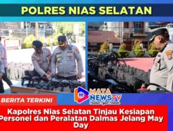 Kapolres Nias Selatan Tinjau Kesiapan Personel dan Peralatan Dalmas Jelang May Day