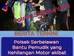 Reaksi Cepat Polsek Serbalawan Bantu Cari Sepeda Motor Pemudik Yang Terseret Banjir