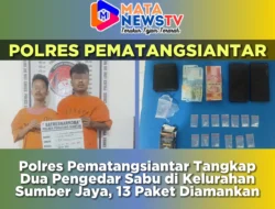 Polres Pematangsiantar Tangkap Dua Pengedar Sabu di Kelurahan Sumber Jaya, 13 Paket Diamankan