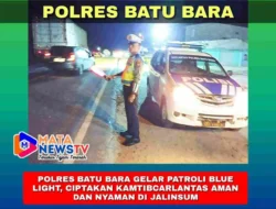 Polres Batu Bara Gelar Patroli Blue Light, Ciptakan Kamtibcarlantas Aman Dan Nyaman di Jalisum
